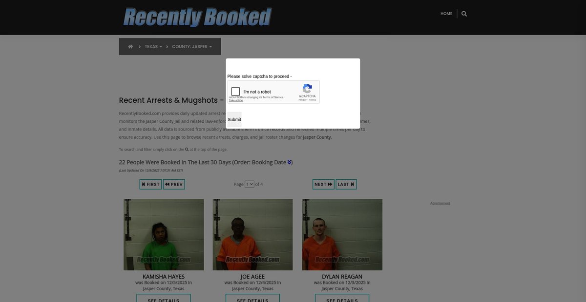 Preview of recentlybooked.com