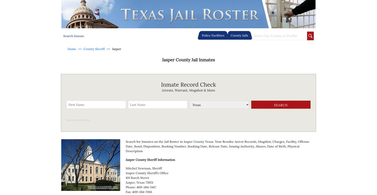 Preview of texasjailroster.com