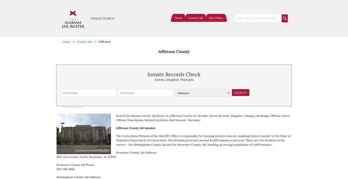 Preview of alabamajailroster.com