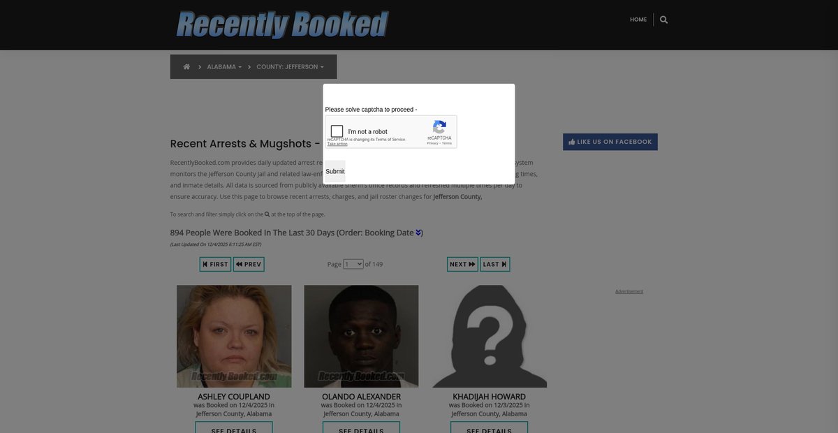 Preview of recentlybooked.com