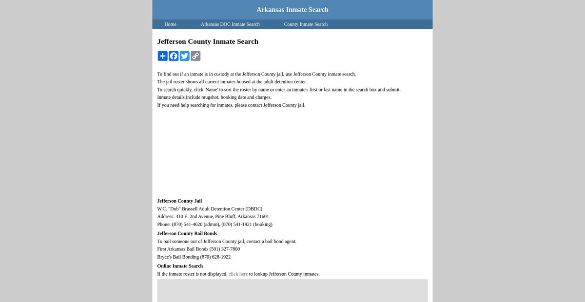 Preview of inmatesearcharkansas.org