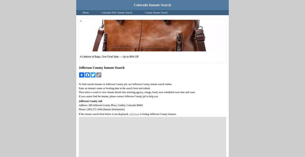 Preview of inmatesearchcolorado.org