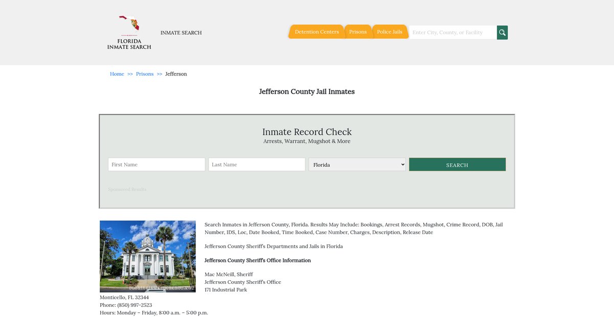 Preview of floridainmatesearch.net