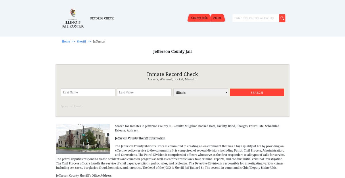 Preview of illinoisjailroster.com