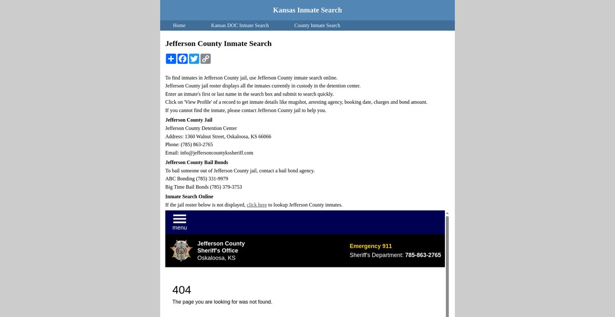 Preview of inmatesearchkansas.org