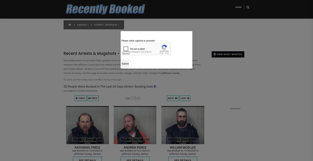 Preview of recentlybooked.com