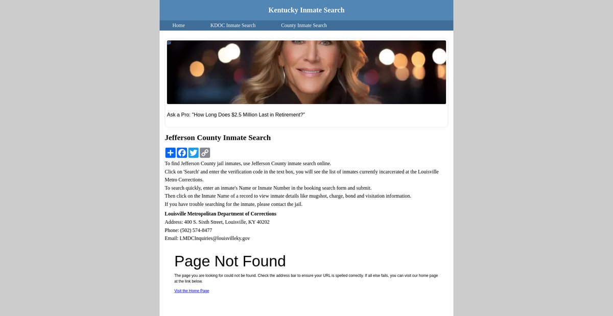 Preview of inmatesearchkentucky.org