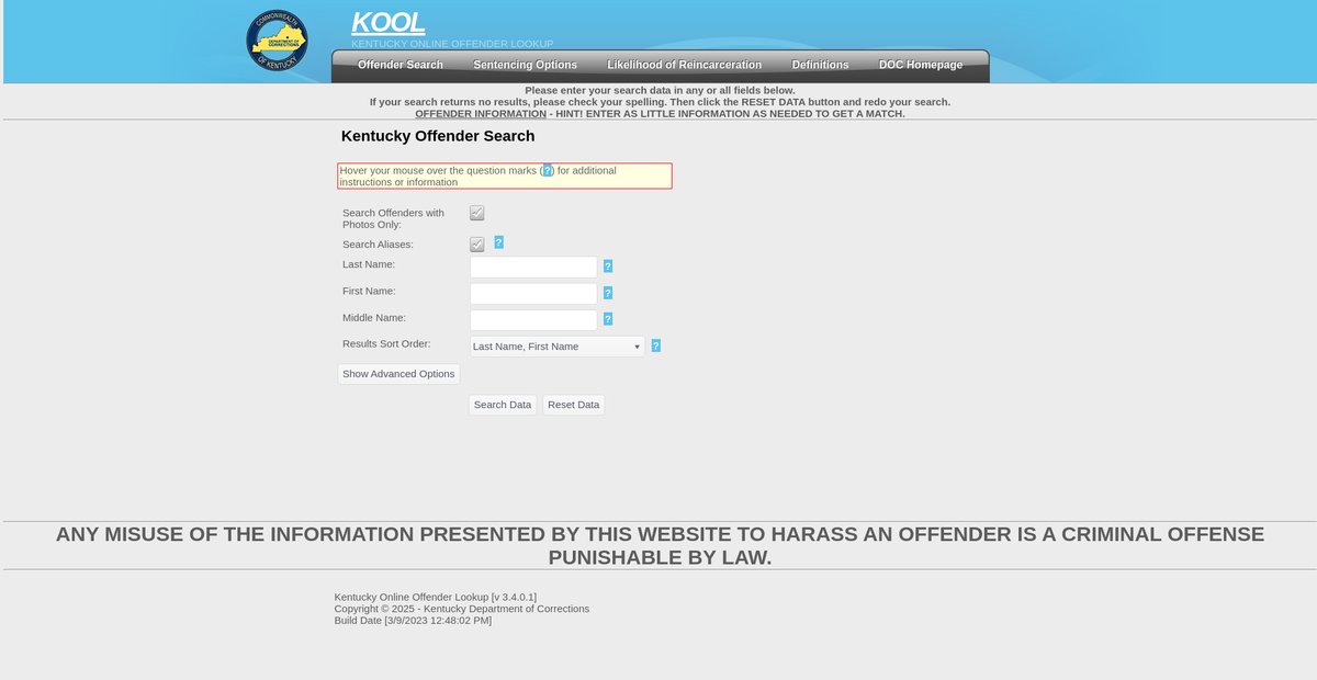 Preview of kool.corrections.ky.gov