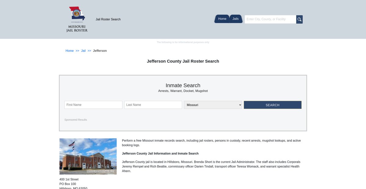 Preview of missourijailroster.com