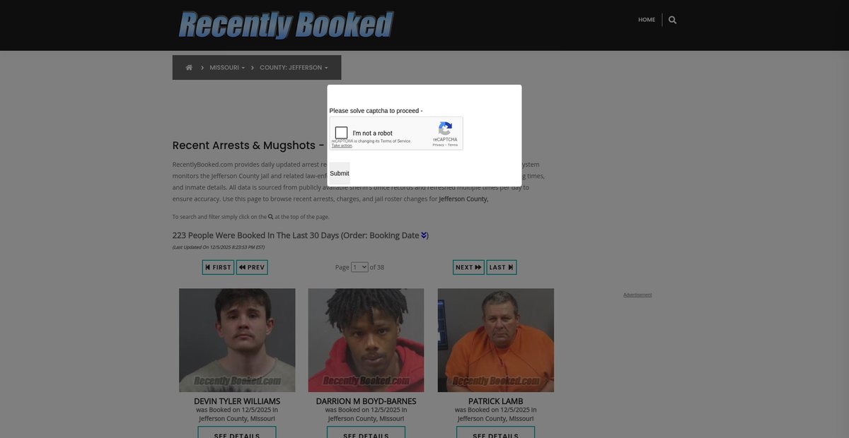 Preview of recentlybooked.com