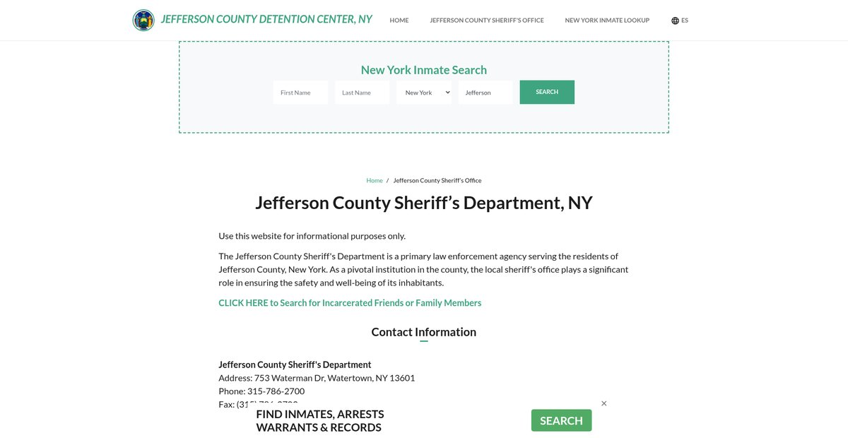 Preview of jeffersoncountydetentionny.org