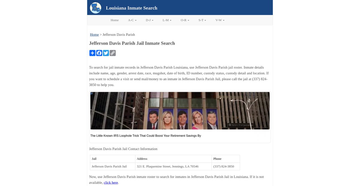 Preview of inmatesearchla.org