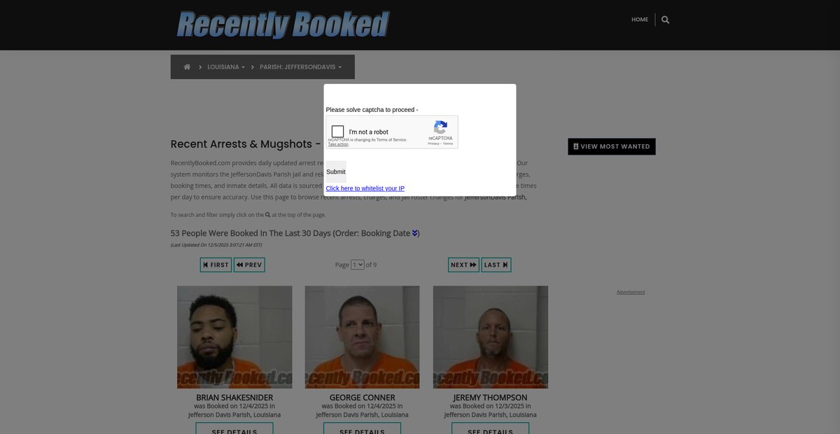 Preview of recentlybooked.com