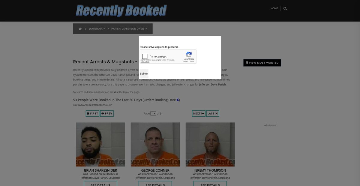 Preview of recentlybooked.com