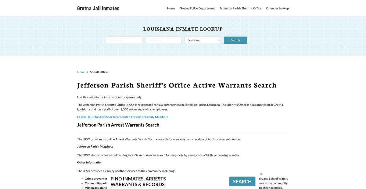 Preview of gretnajail.org