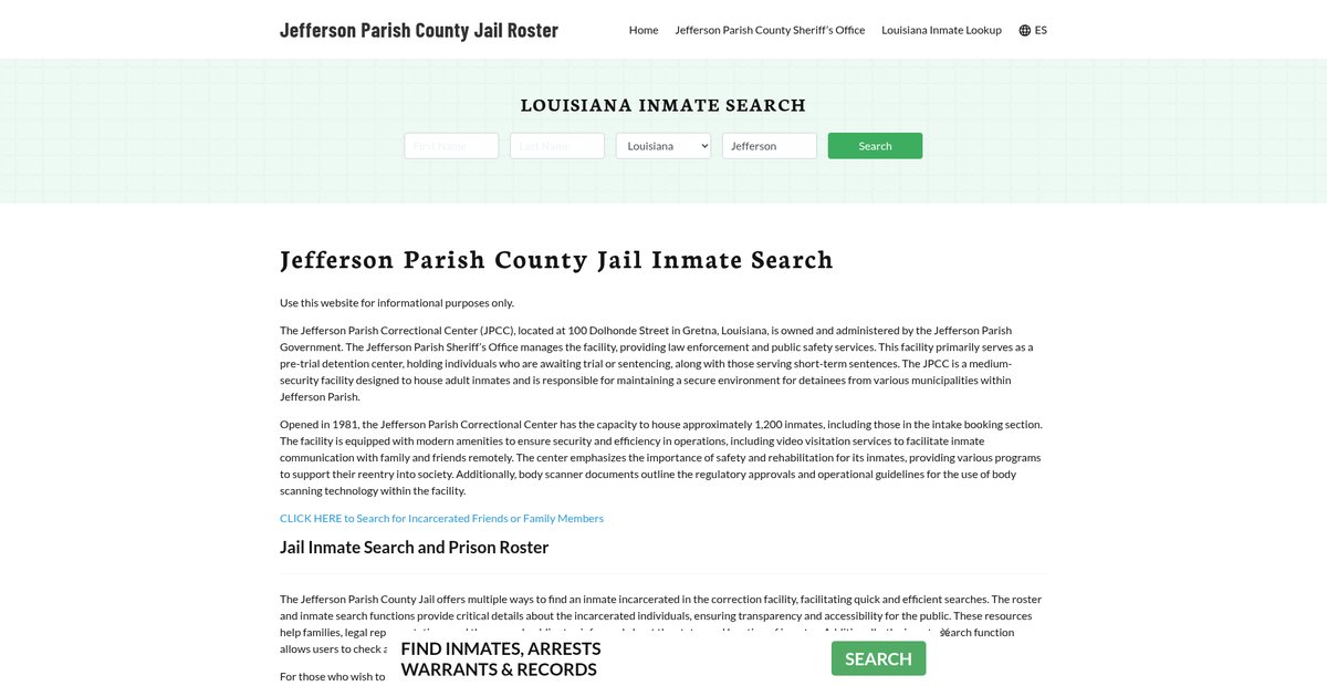 Preview of jeffersonparishcountyjail.org