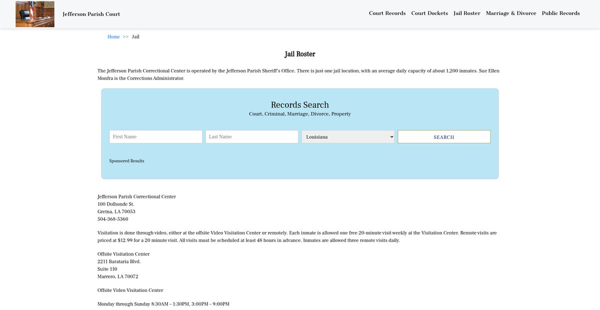 Preview of jeffersonparishcourt.org