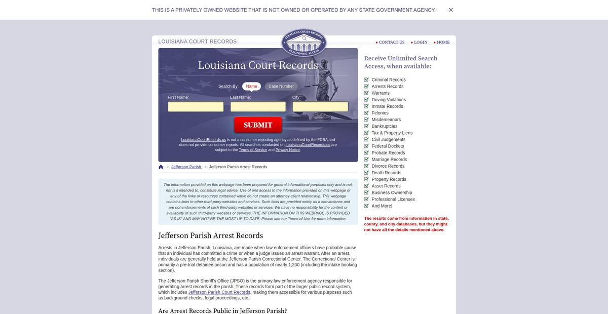 Preview of louisianacourtrecords.us