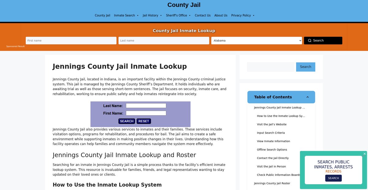 Preview of jennings.countyjail.org