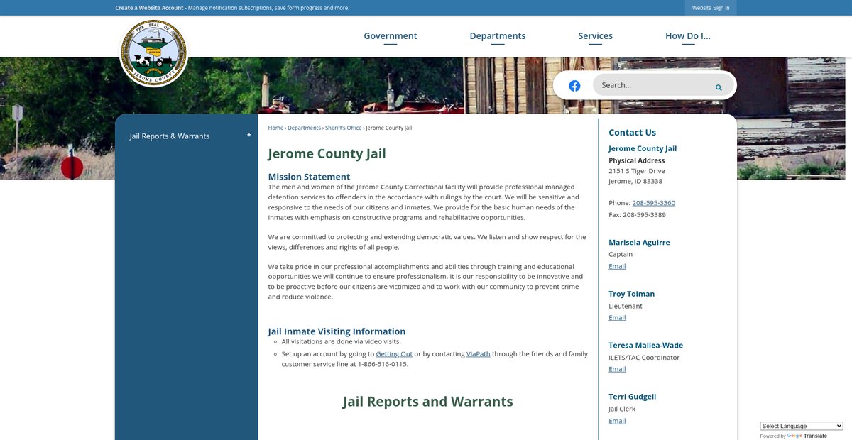 Preview of jeromecountyjail.org