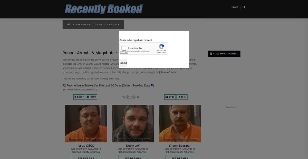 Preview of recentlybooked.com