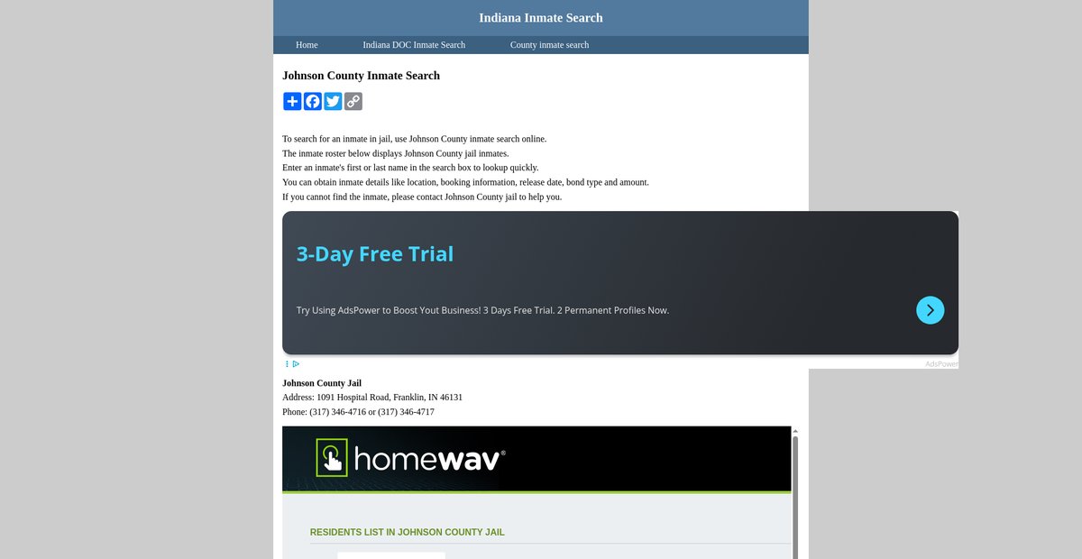 Preview of inmatesearchindiana.org