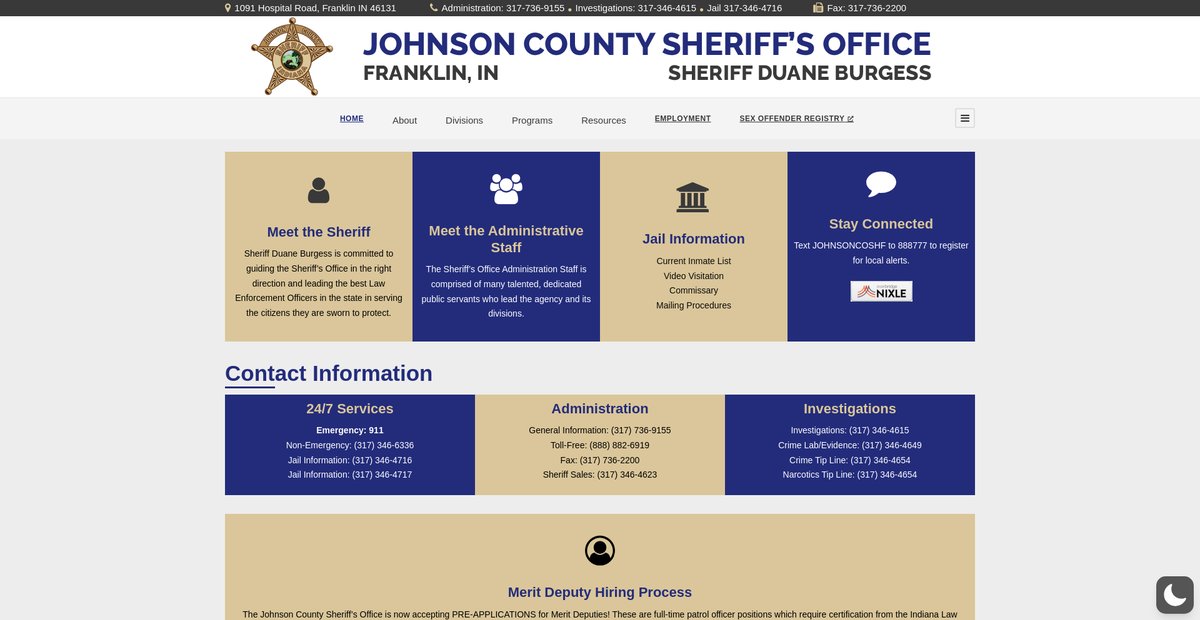 Preview of johnsoncountysheriff.com