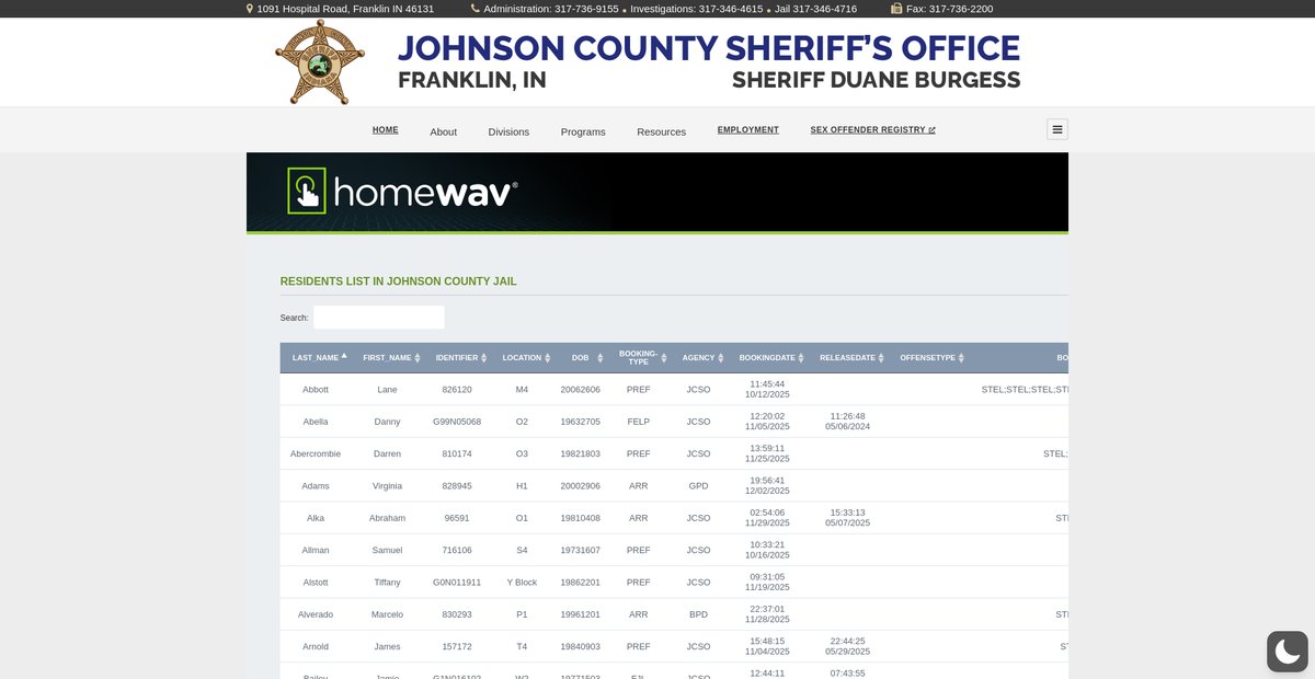 Preview of johnsoncountysheriff.com