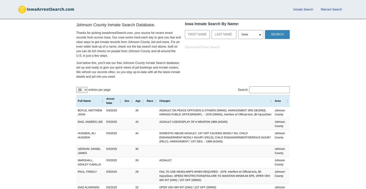 Preview of iowaarrestsearch.com