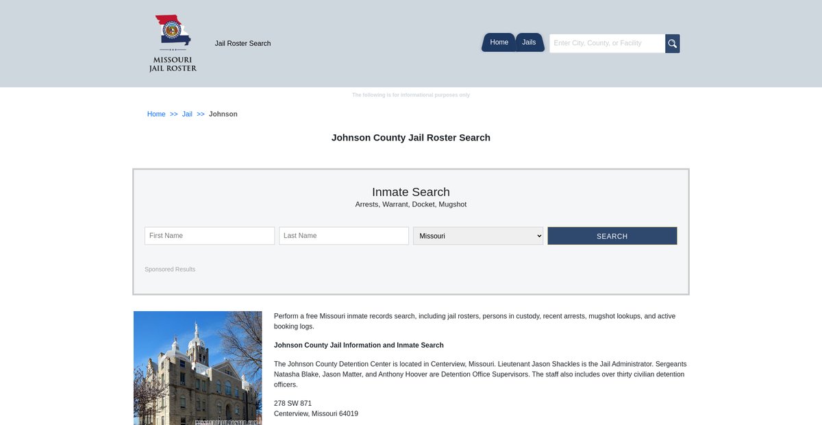 Preview of missourijailroster.com