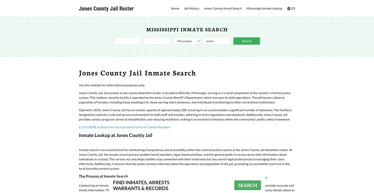 Preview of jonescountyjail.org