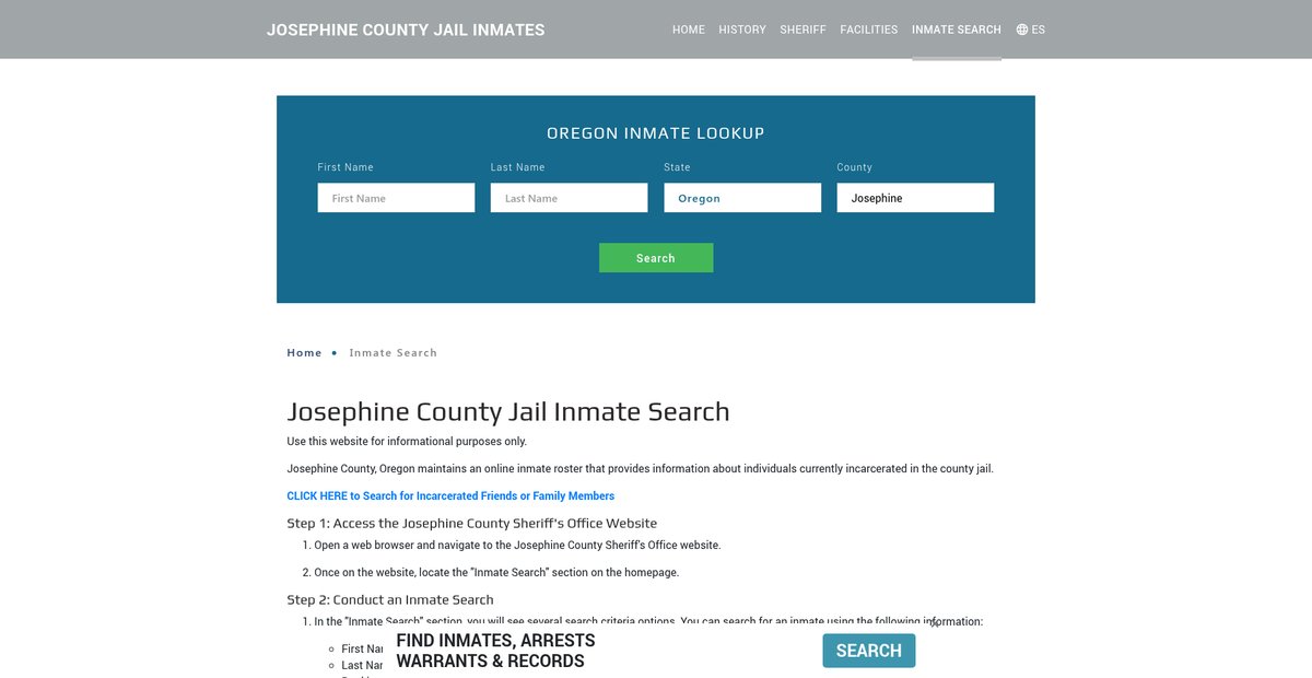 Preview of josephinejailroster.org