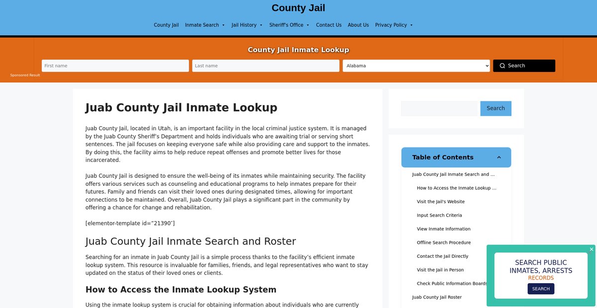Preview of juab.countyjail.org