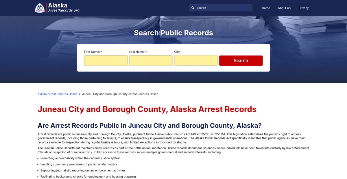 Preview of alaskaarrestrecords.org