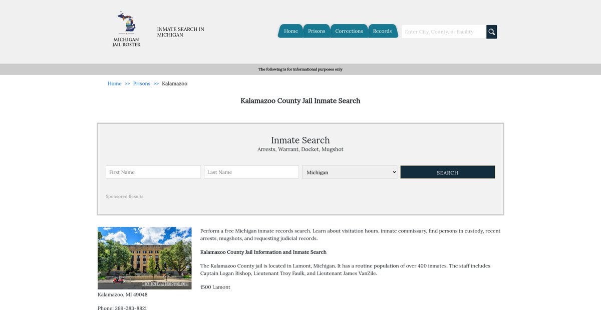 Preview of michiganjailroster.com