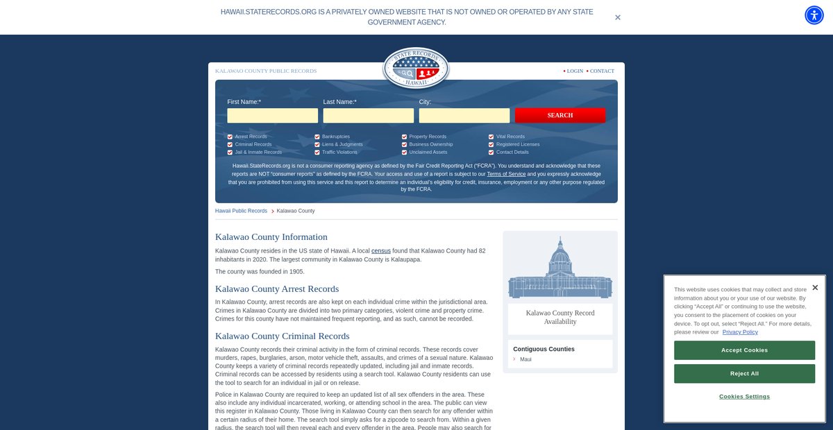 Preview of hawaii.staterecords.org