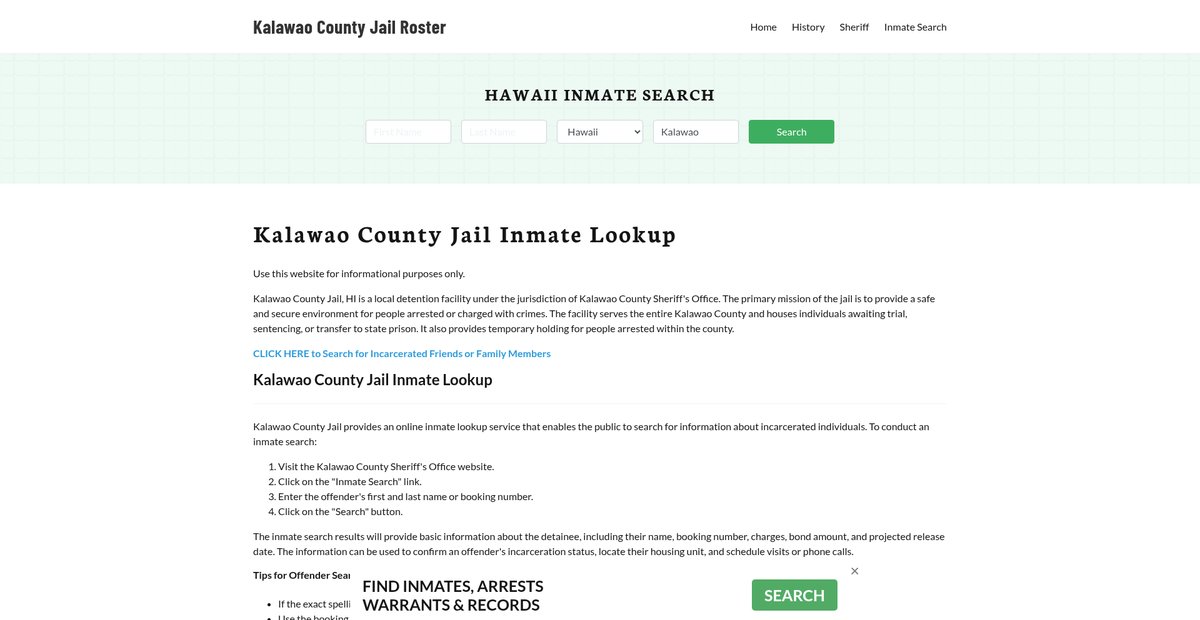 Preview of kalawaocountyjail.org