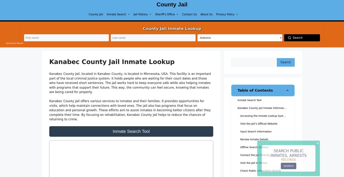 Preview of kanabec.countyjail.org