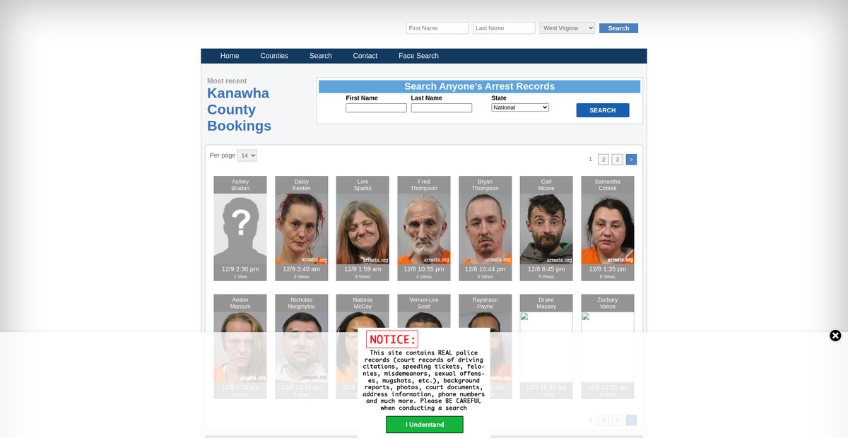 Preview of westvirginia.arrests.org