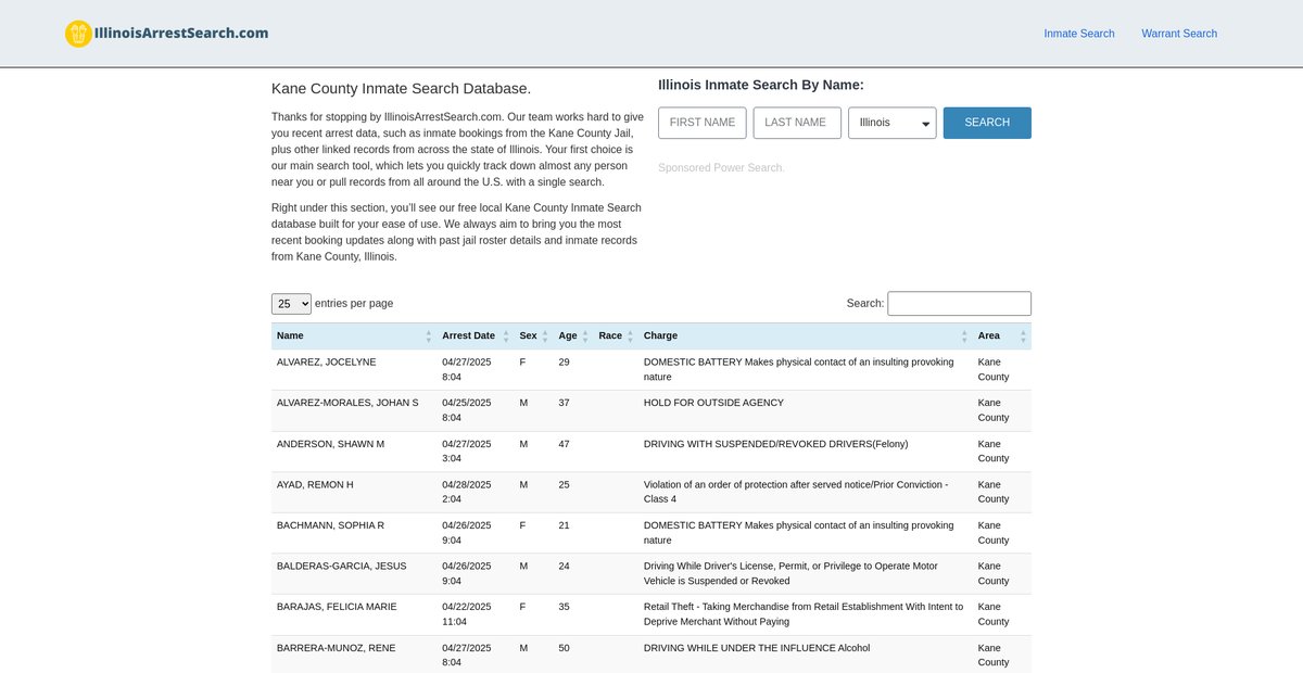 Preview of illinoisarrestsearch.com