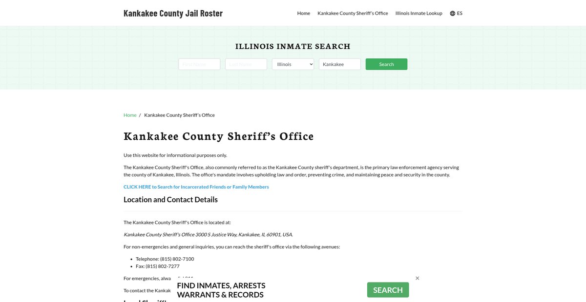 Preview of kankakeecountyjail.org