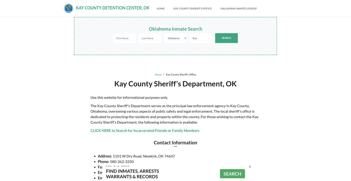 Preview of kaycountydetentionok.org