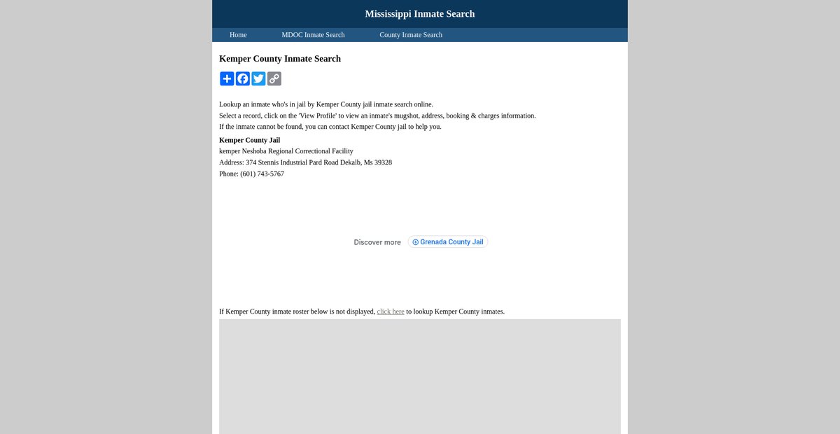 Preview of inmatesearchmississippi.org
