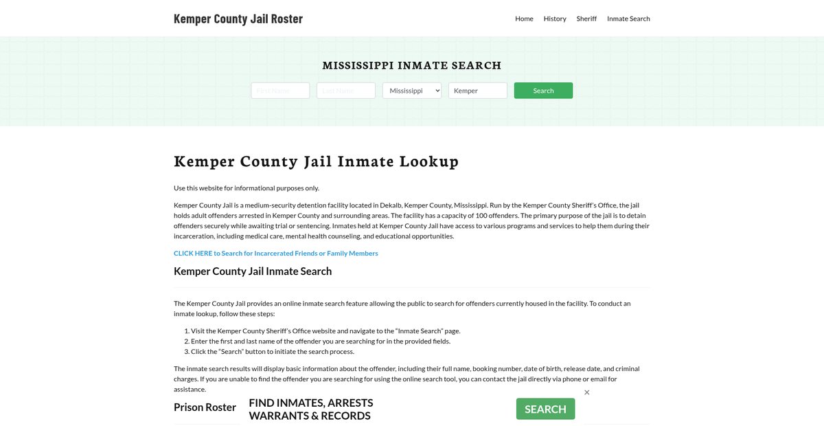 Preview of kempercountyjail.org