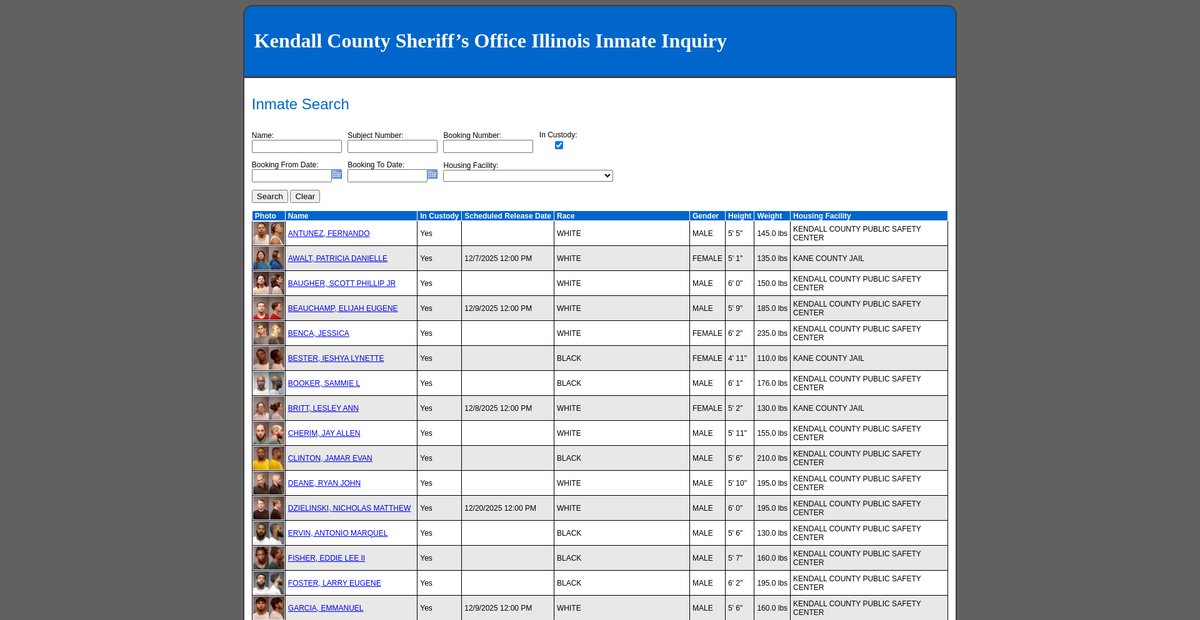 Preview of inmate.co.kendall.il.us