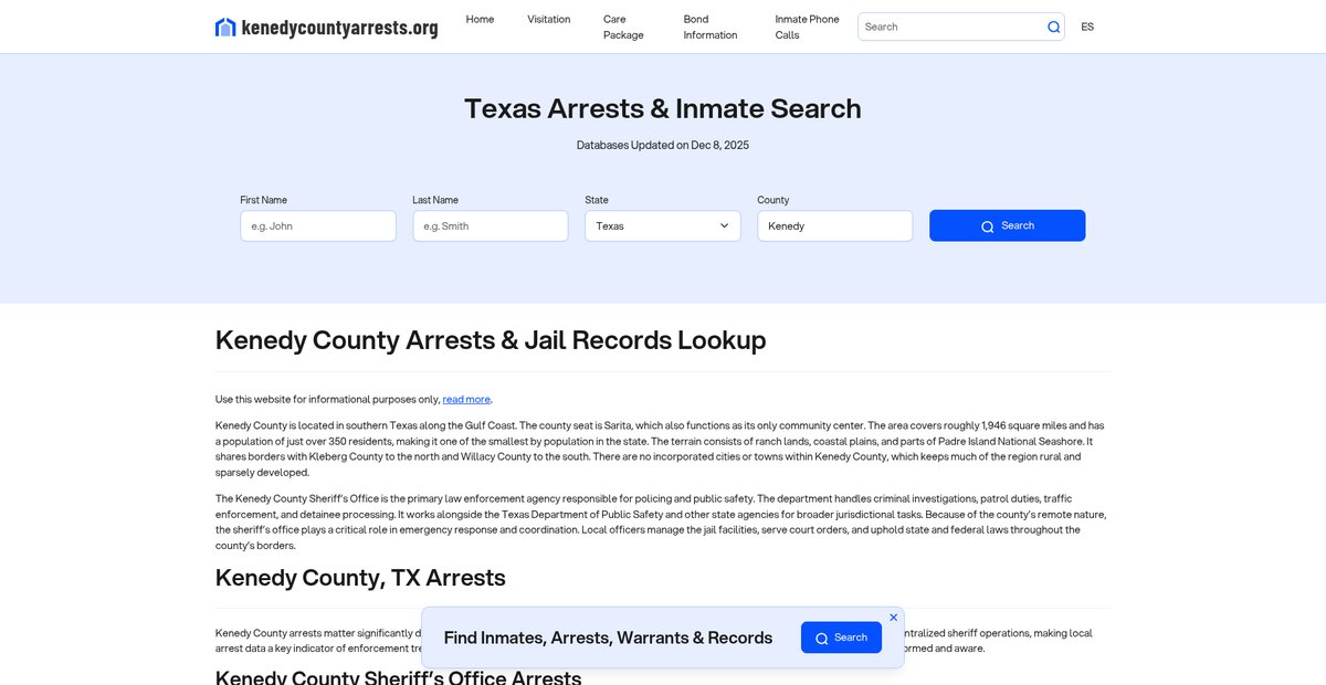 Preview of kenedycountyarrests.org