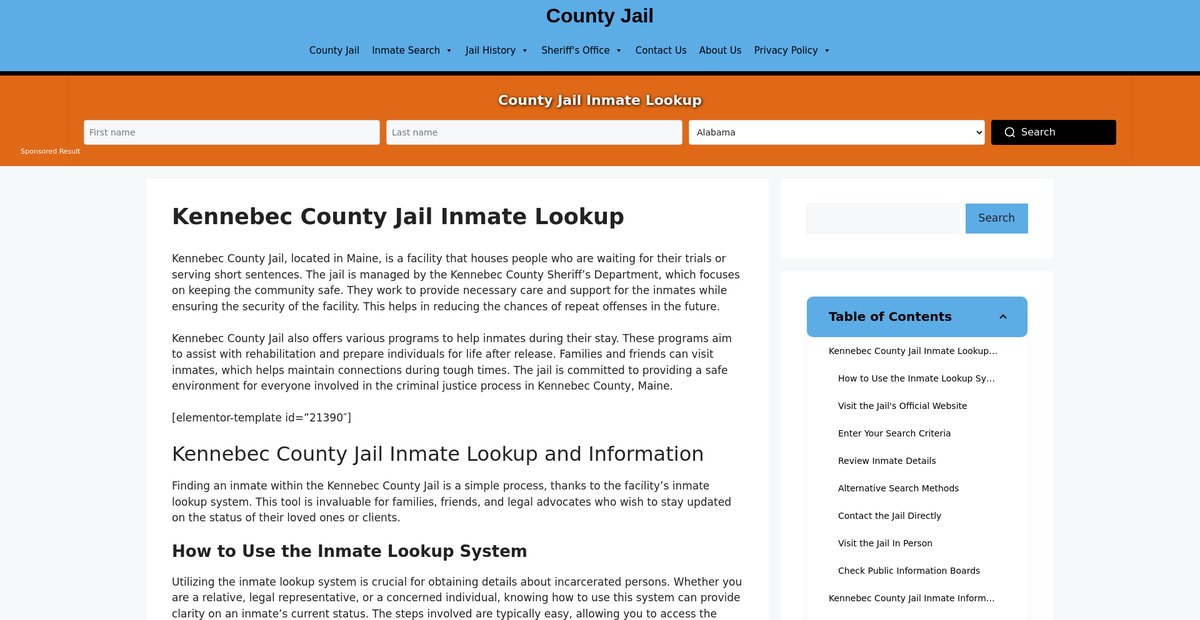 Preview of kennebec.countyjail.org