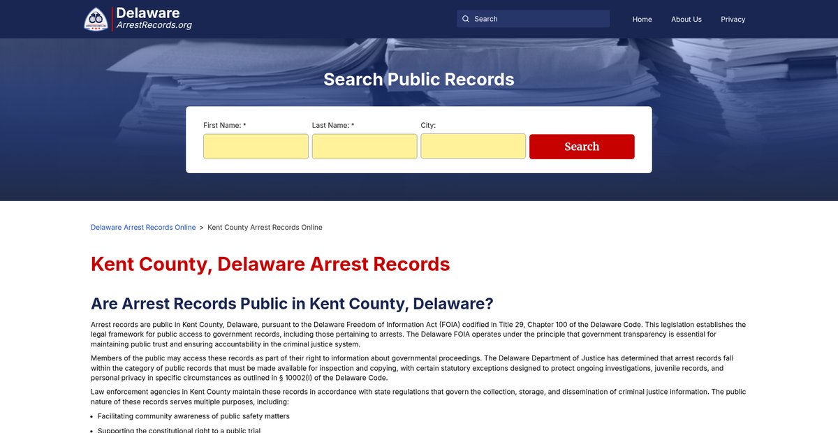Preview of delawarearrestrecords.org