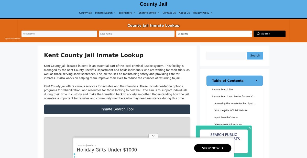 Preview of kent.countyjail.org