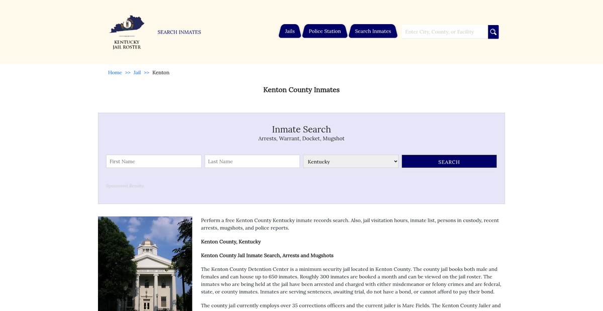 Preview of kentuckyjailroster.com